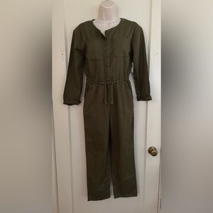 Old Navy Girls Olive Green Denim Jumpsuit
